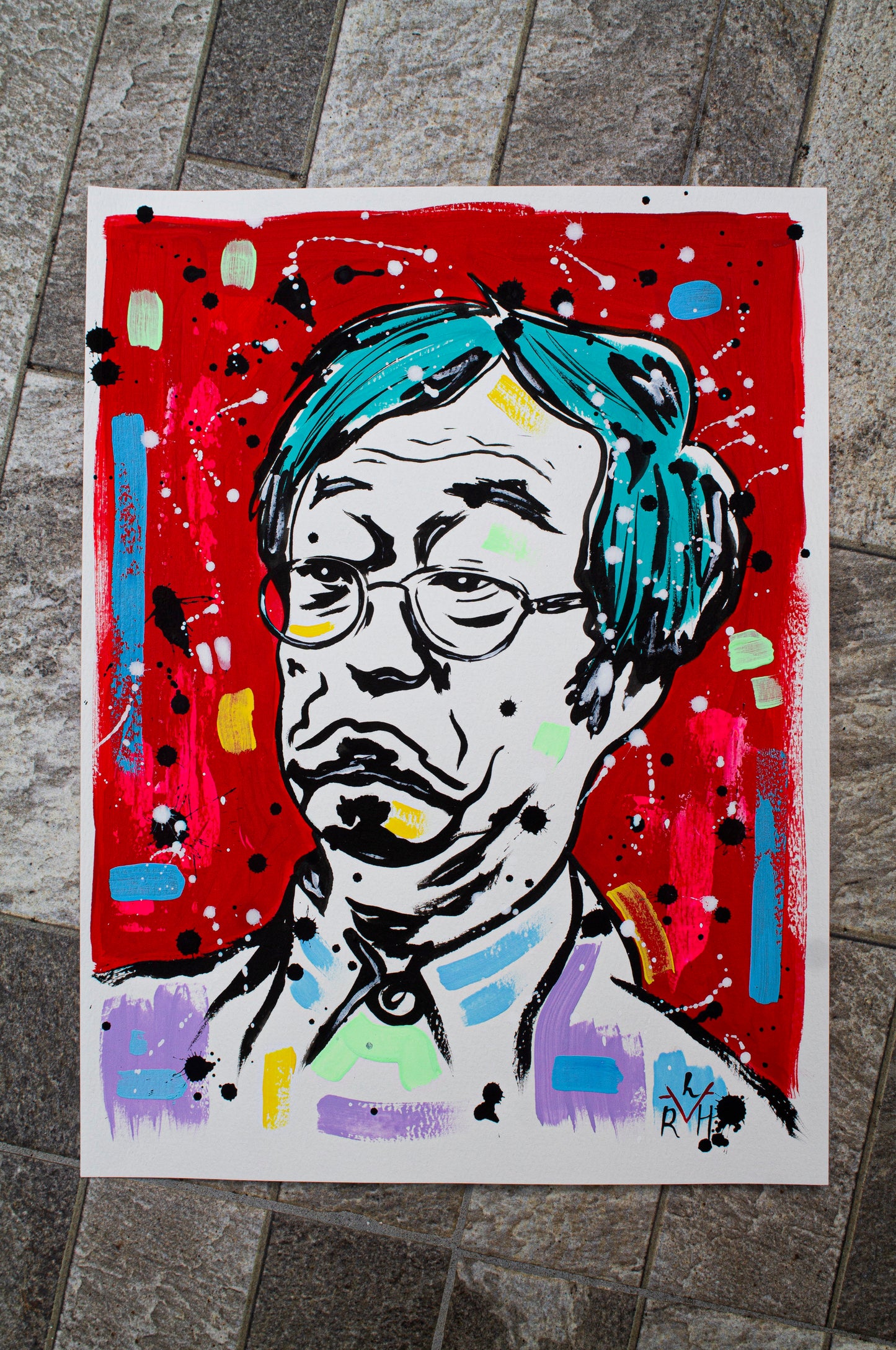 Nakamoto Myth — Red & Turquoise