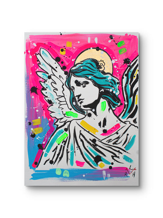 Bitcoin Angel — Sky Blue & Pink
