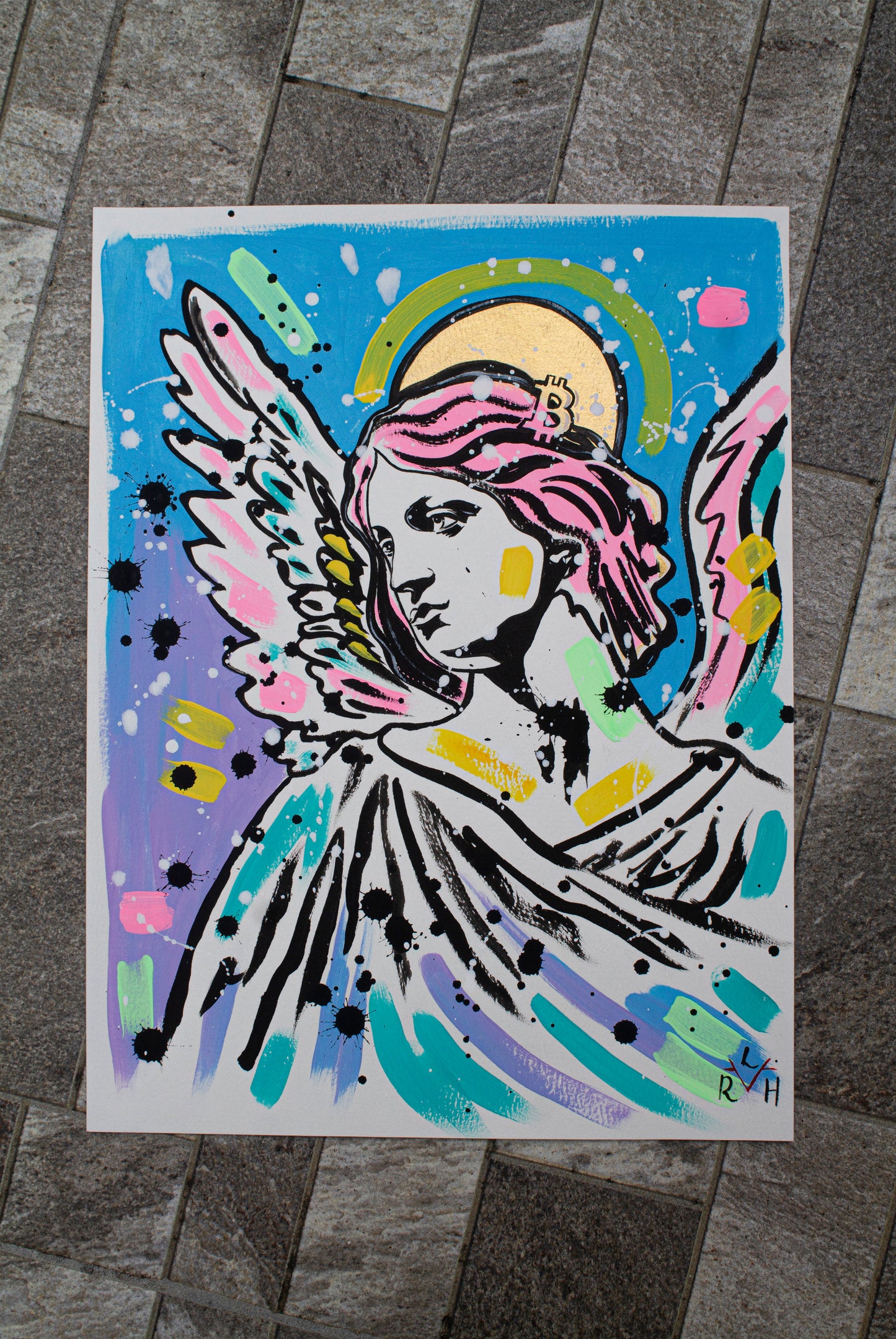 Bitcoin Angel — Sky Blue & Lilac