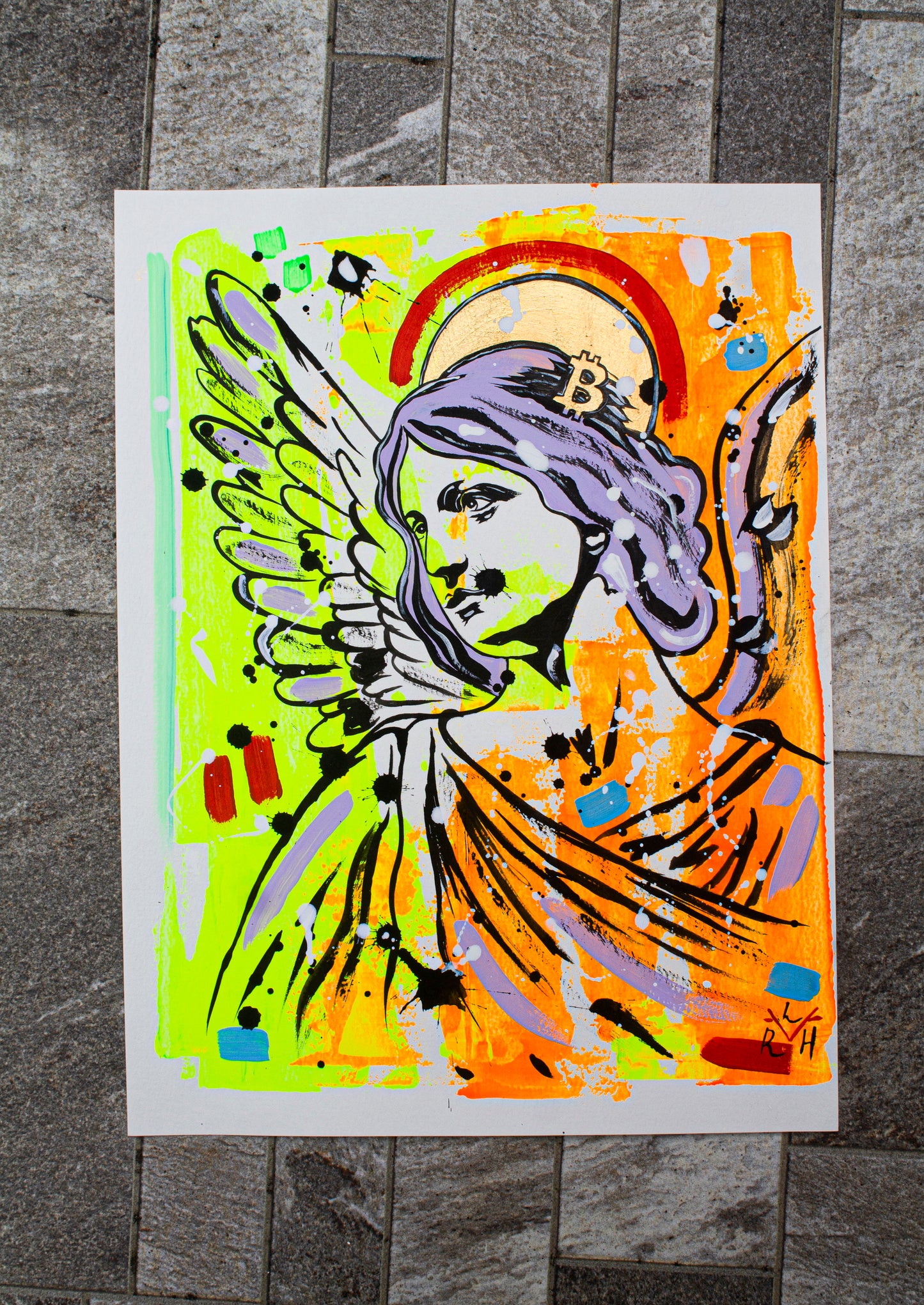 Bitcoin Angel — Orange & Lilac