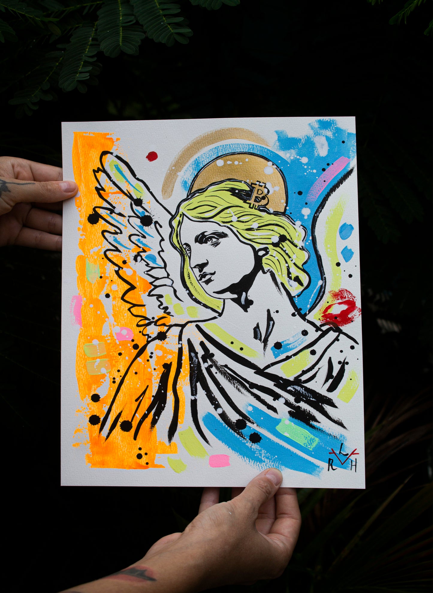 Bitcoin Angel — Orange, Blue & The Kiss