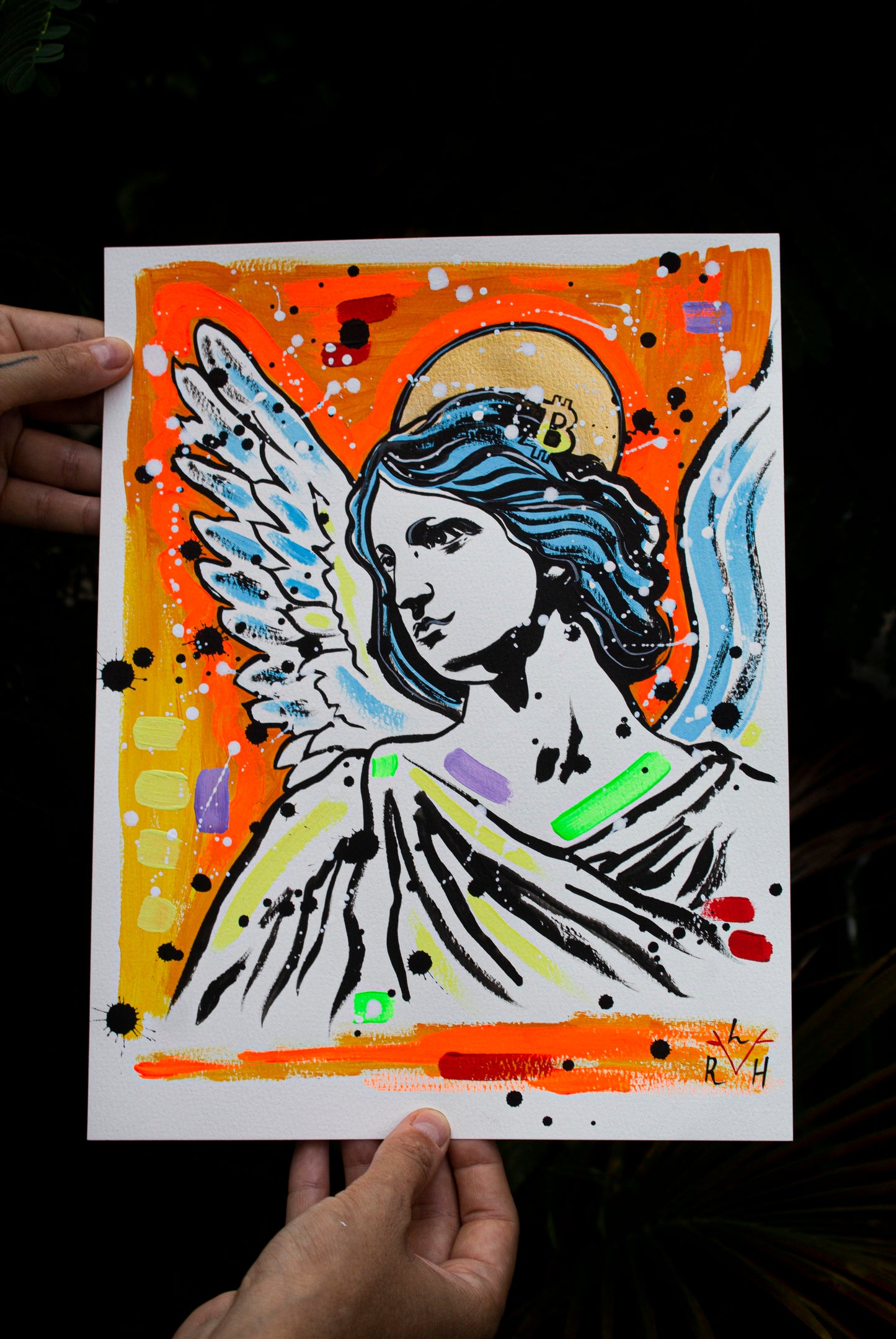 Bitcoin Angel — Orange & Yellow