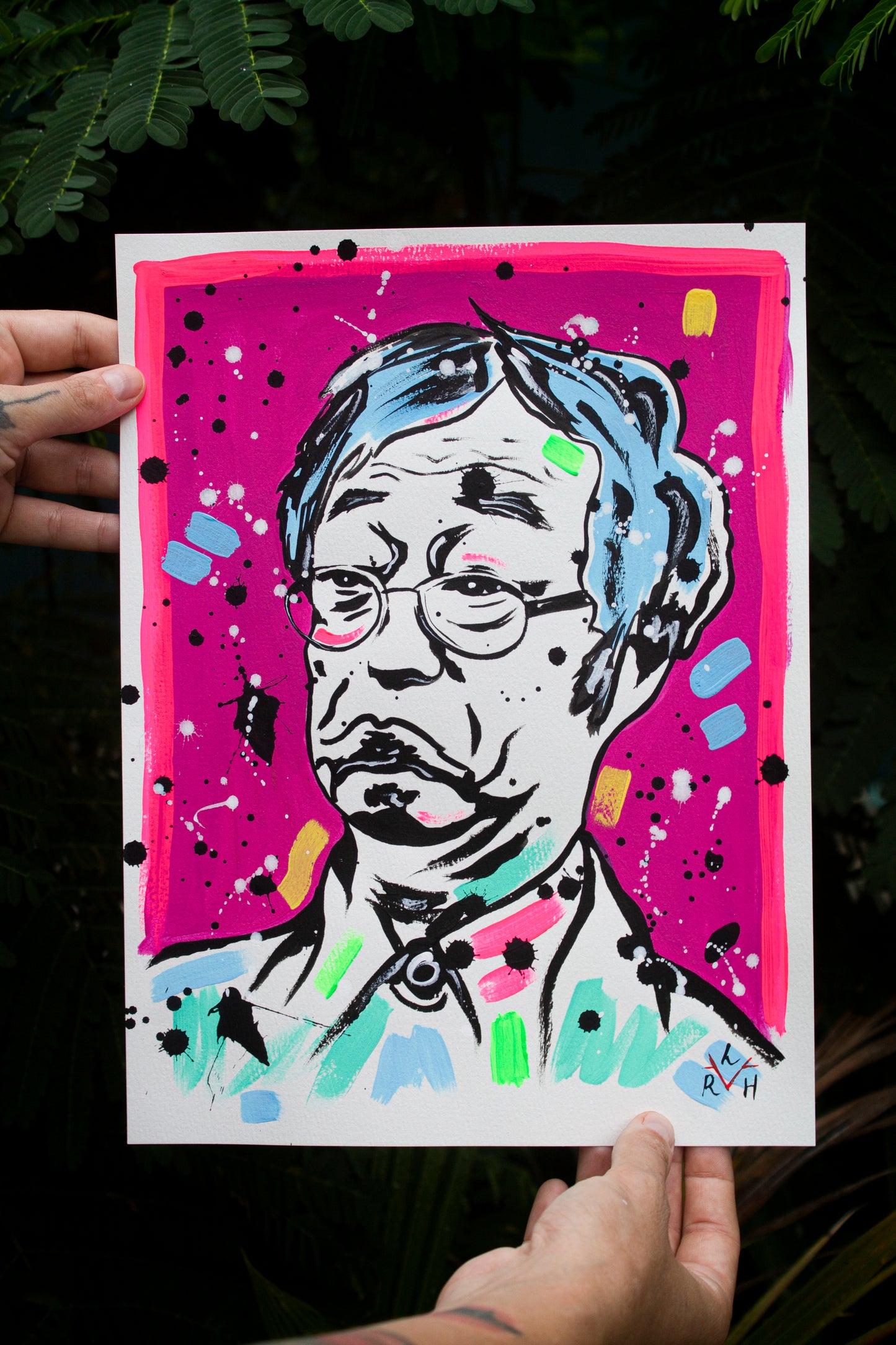 Nakamoto Myth — Fuchsia & Turquoise