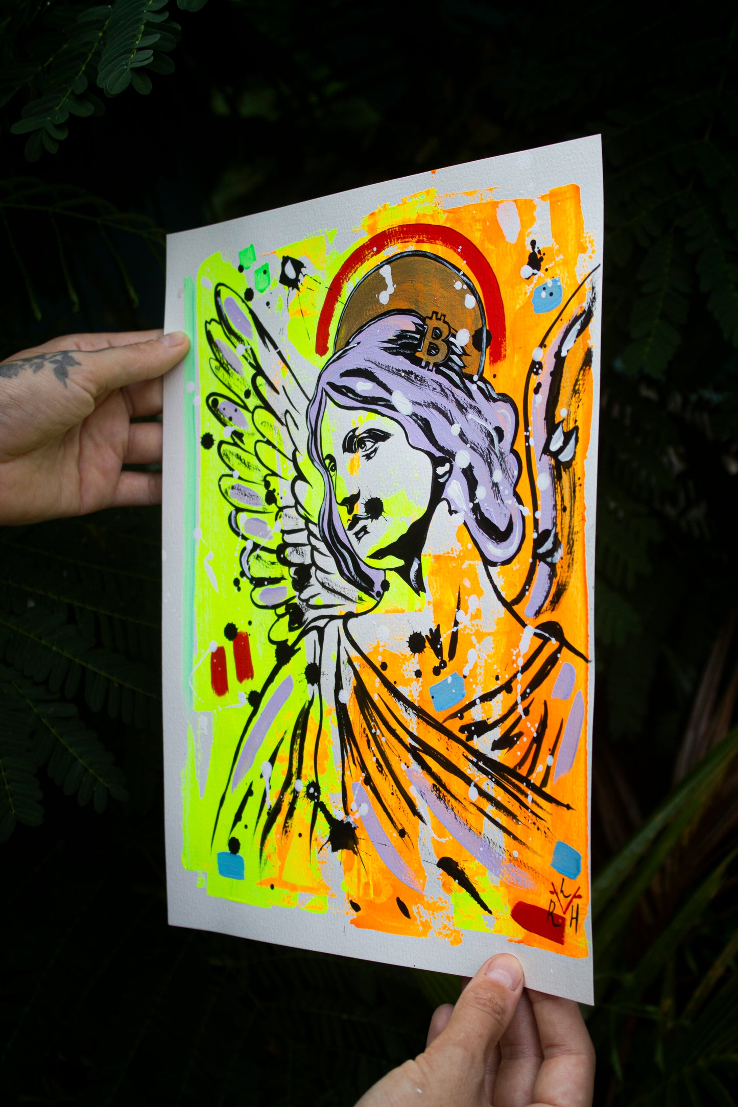 Bitcoin Angel — Orange & Lilac