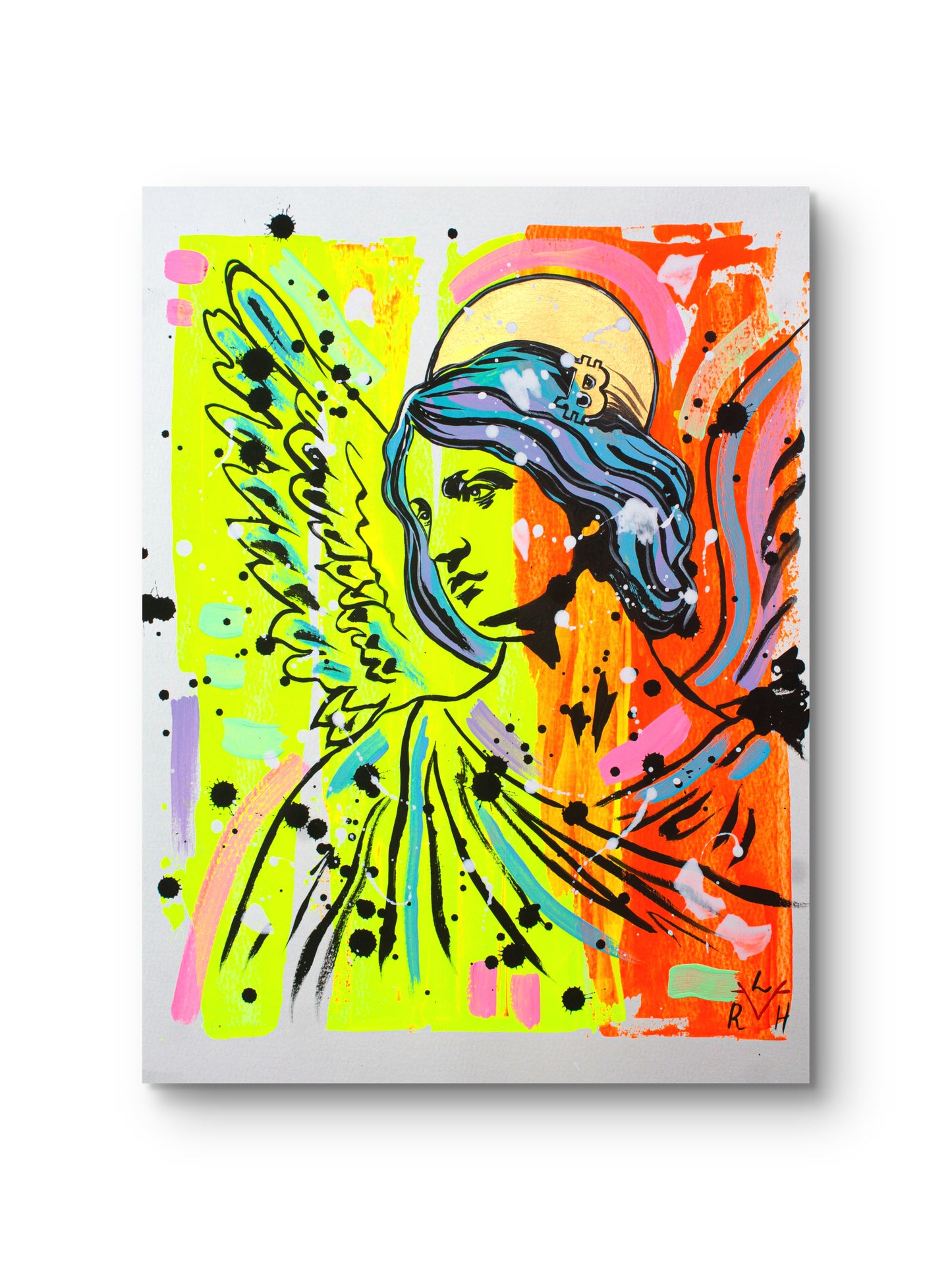 Bitcoin Angel — Yellow, Orange & Sky Blue