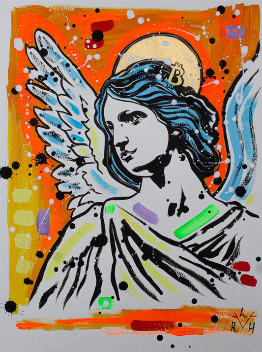 Bitcoin Angel — Orange & Yellow