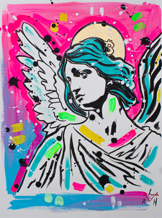 Bitcoin Angel — Sky Blue & Pink