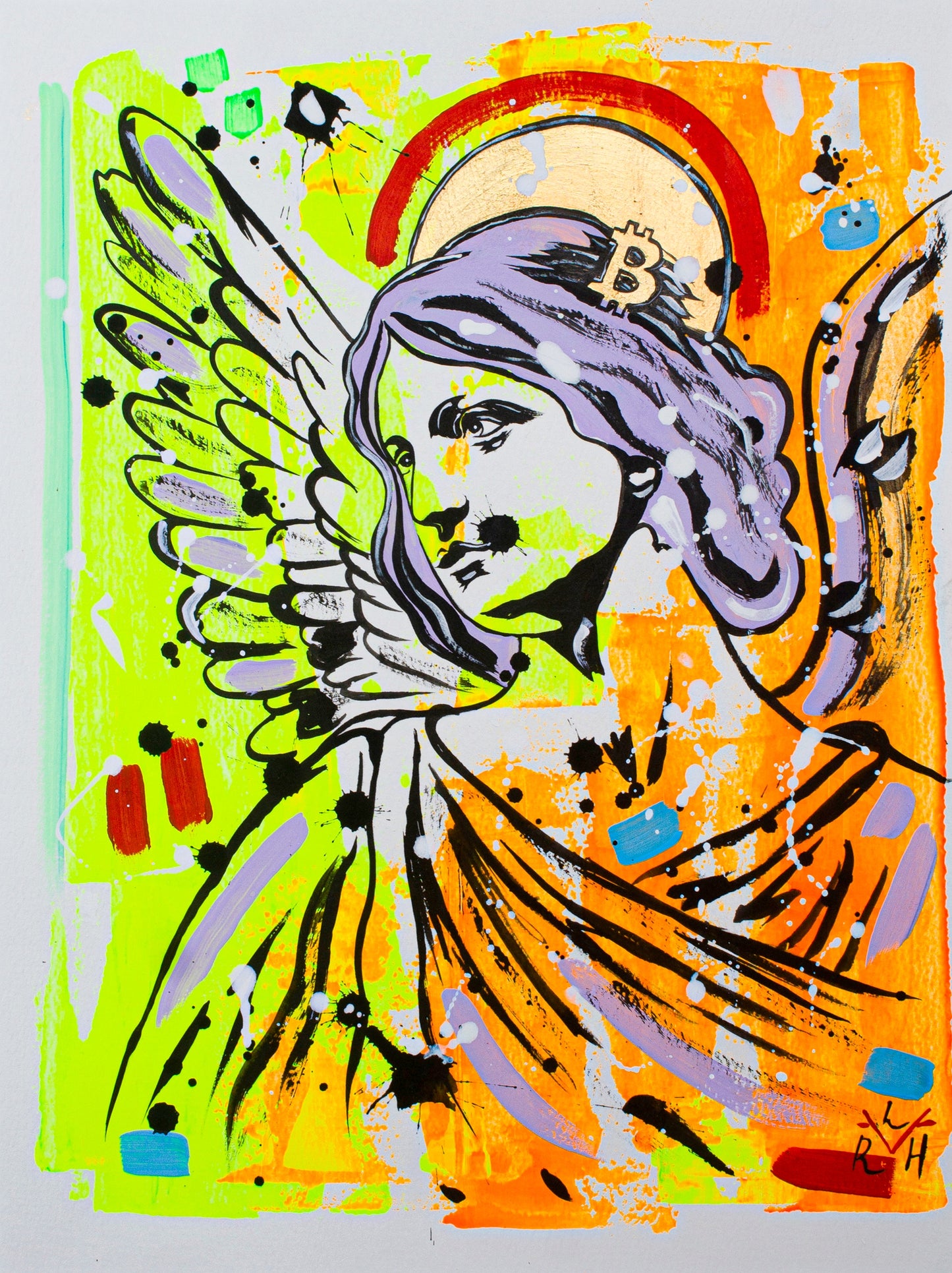 Bitcoin Angel — Orange & Lilac