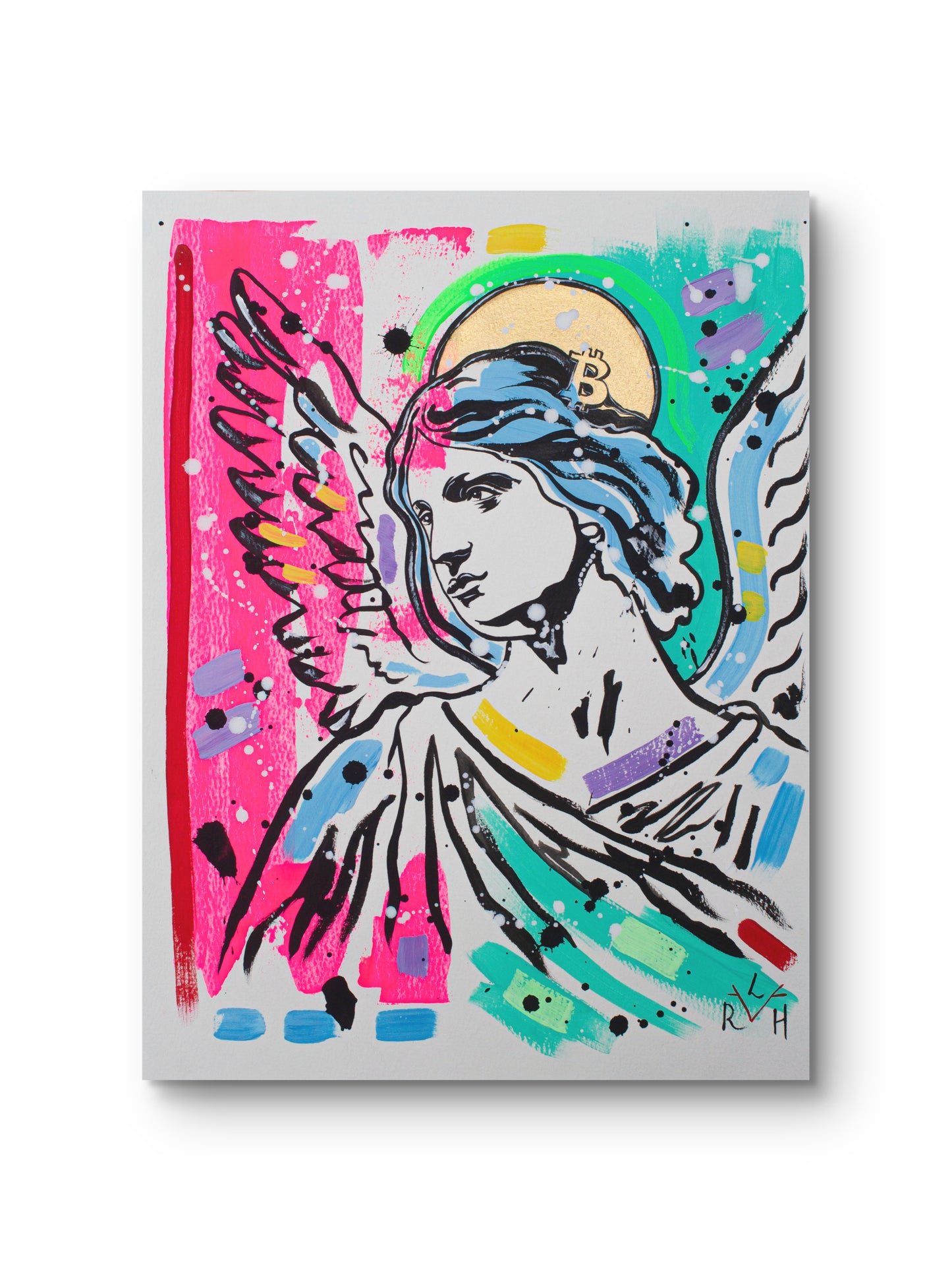 Bitcoin Angel — Pink & Turquoise